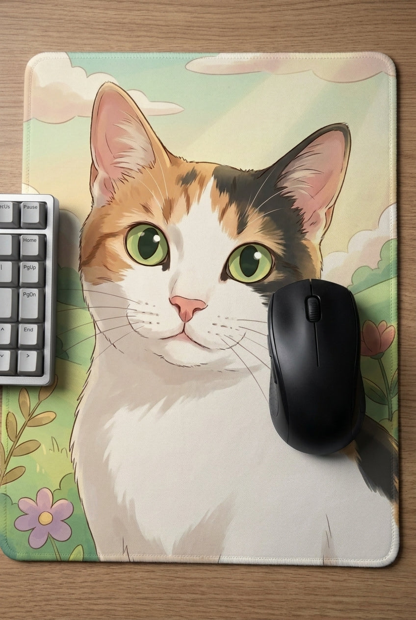 Custom pet portrait mouse pad — anime style
