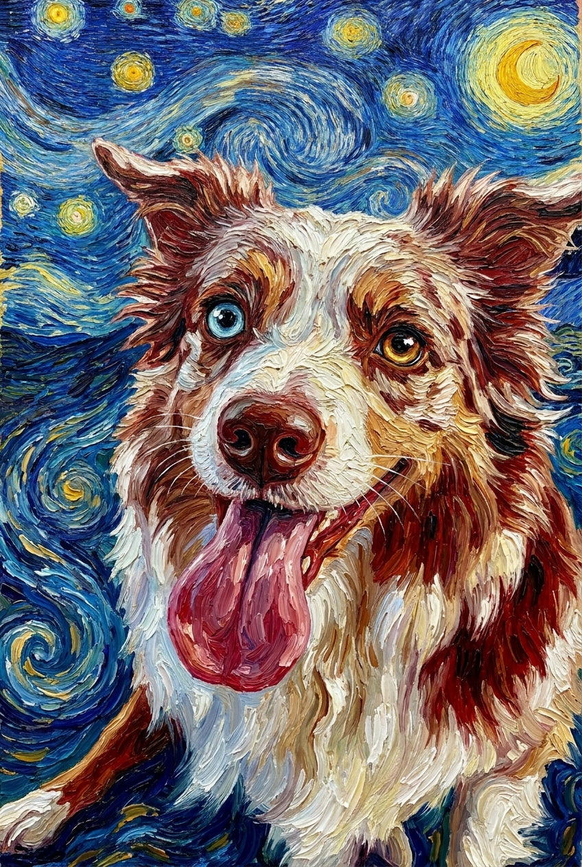 Custom pet portrait digital download - Van Gogh style