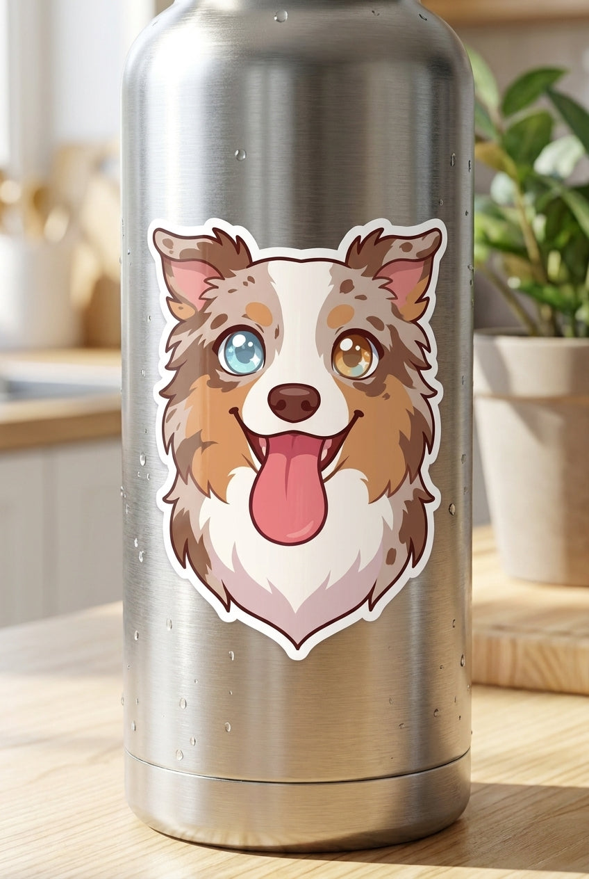 Custom pet sticker on a water bottle