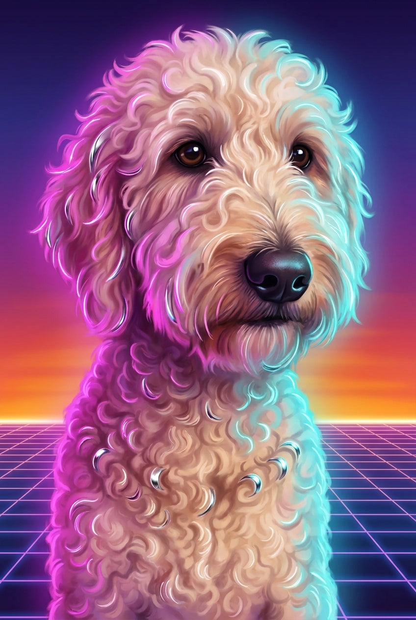 Custom pet magnet - neon style