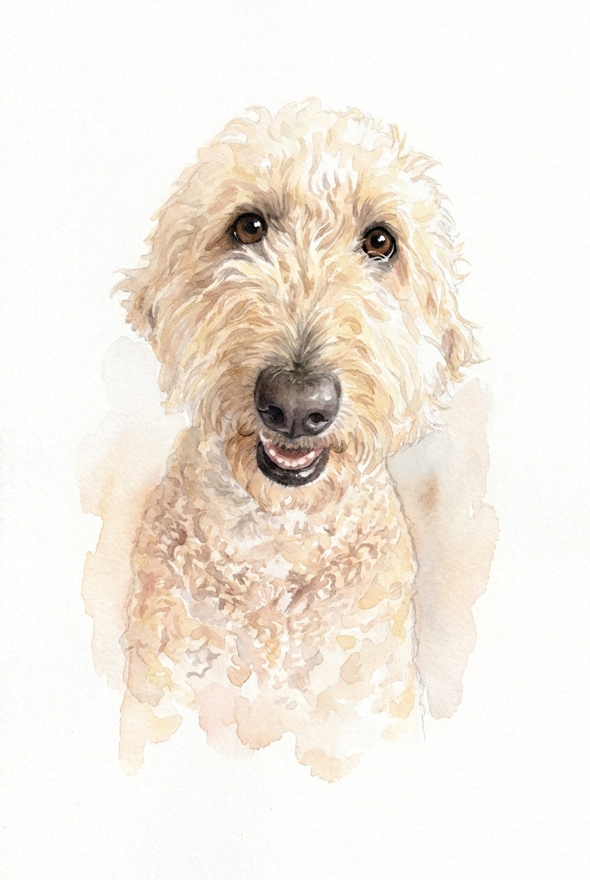 Custom pet portrait digital download - watercolor style