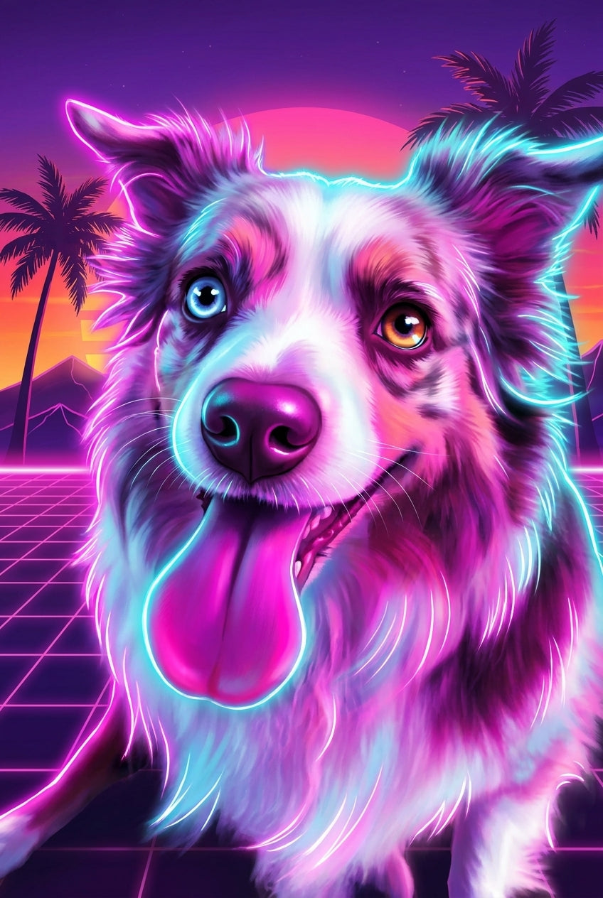 Custom pet mouse pad - neon style