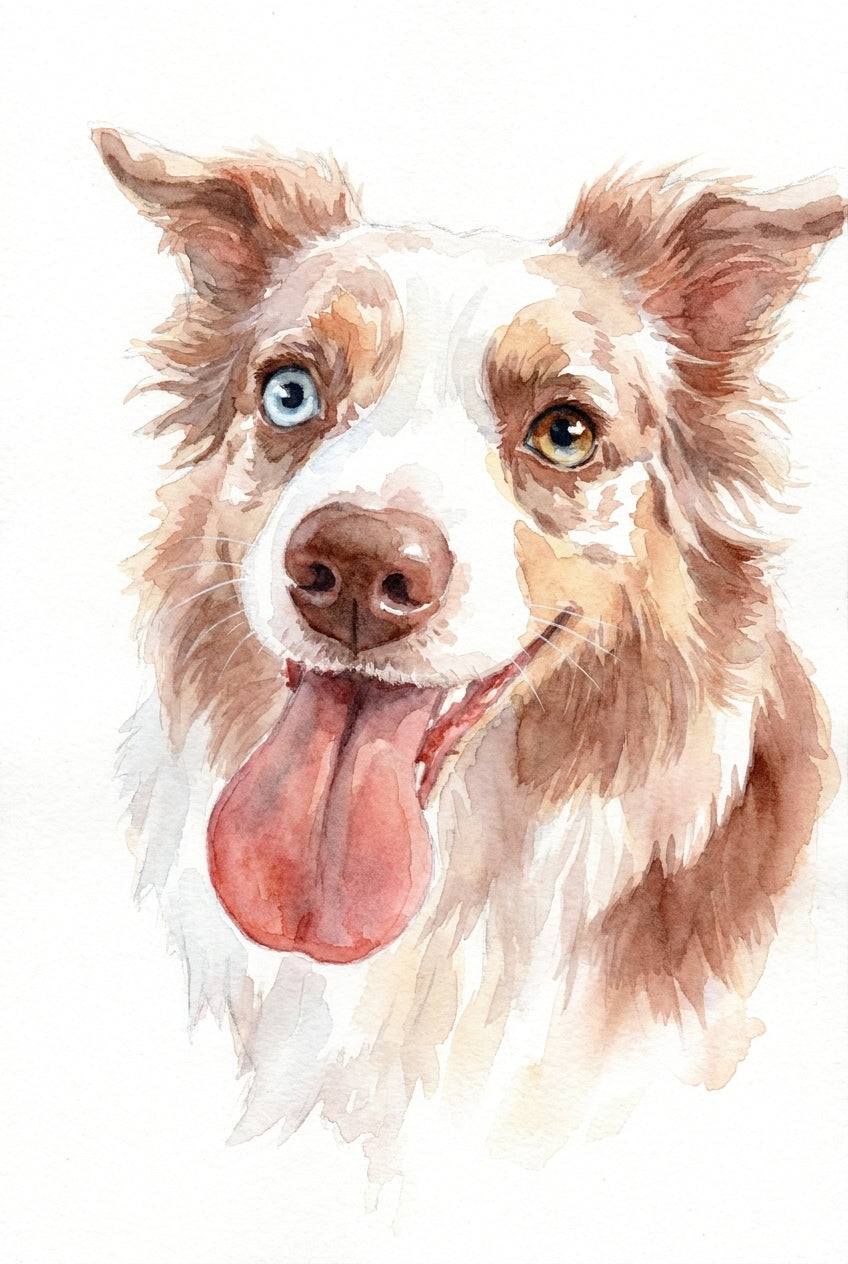 Custom pet coasters - watercolor style